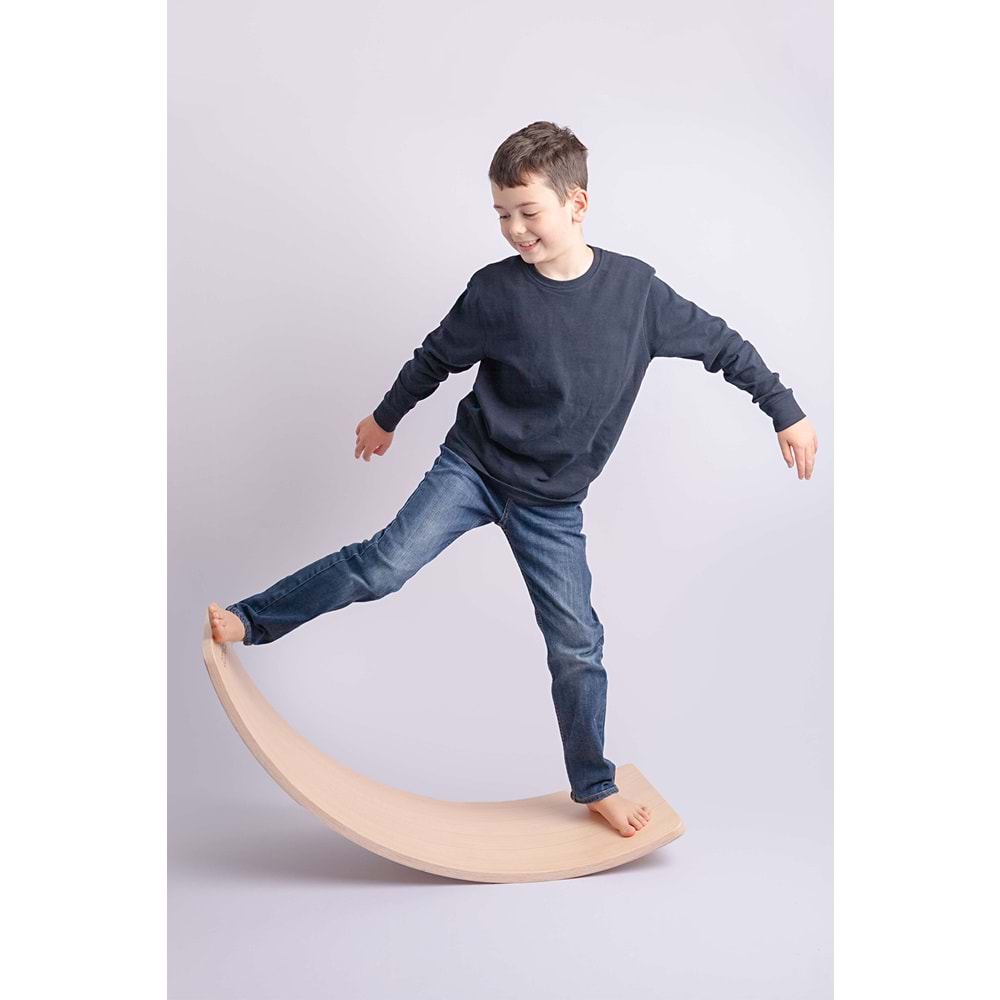 Damla Toys Ahşap Kaydırmaz Keçeli Denge Tahtası 95x30 cm. 150 KG Taşıma Kapasiteli
