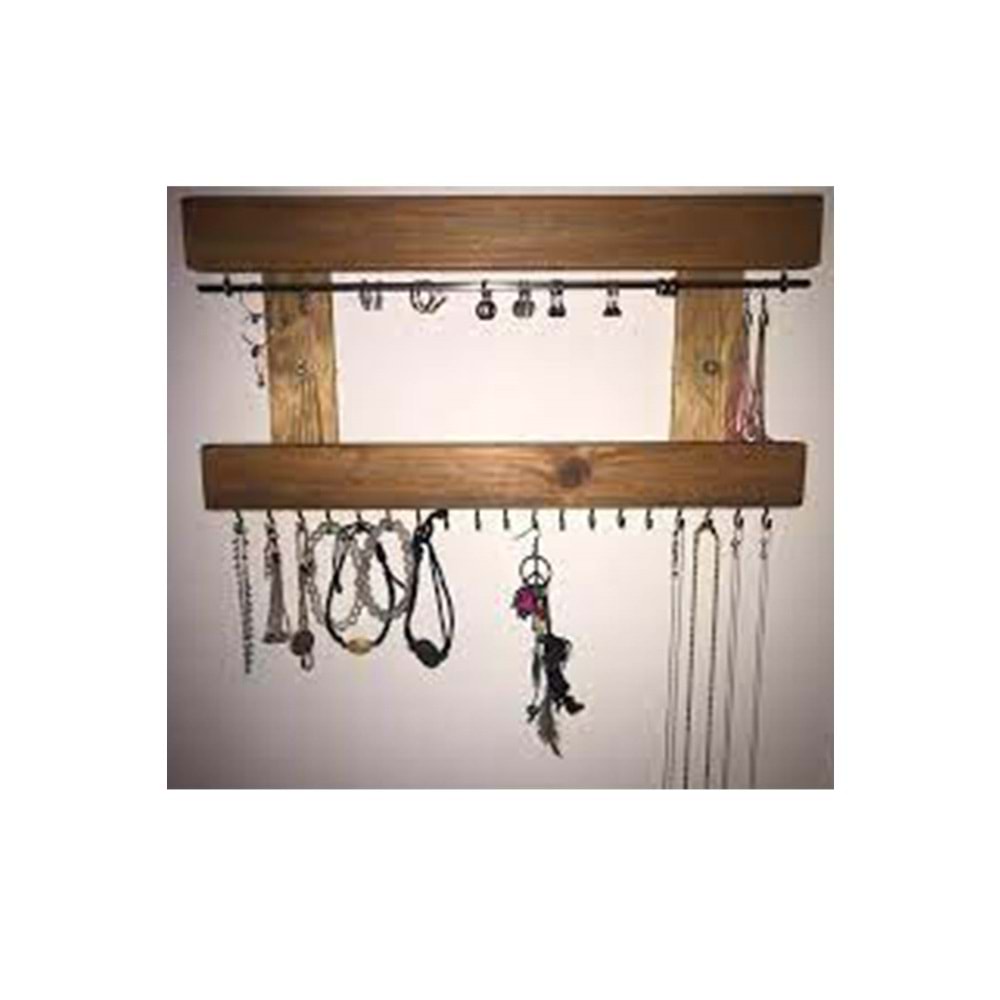 Ahşap Takı Aksesuar Askısı Organizer 40x25 cm.