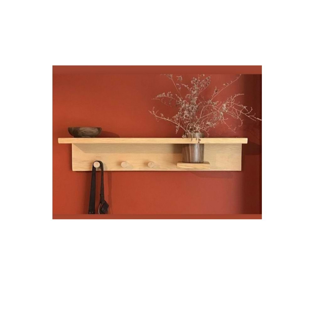 Ahşap Askılık Duvar Rafı 50x10 cm.