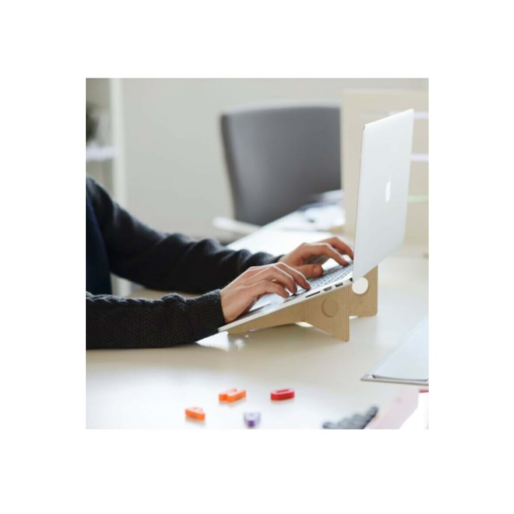 Ahşap Laptop Standı Notebook Yükseltici Dizüstü Bilgisayar Altlığı
