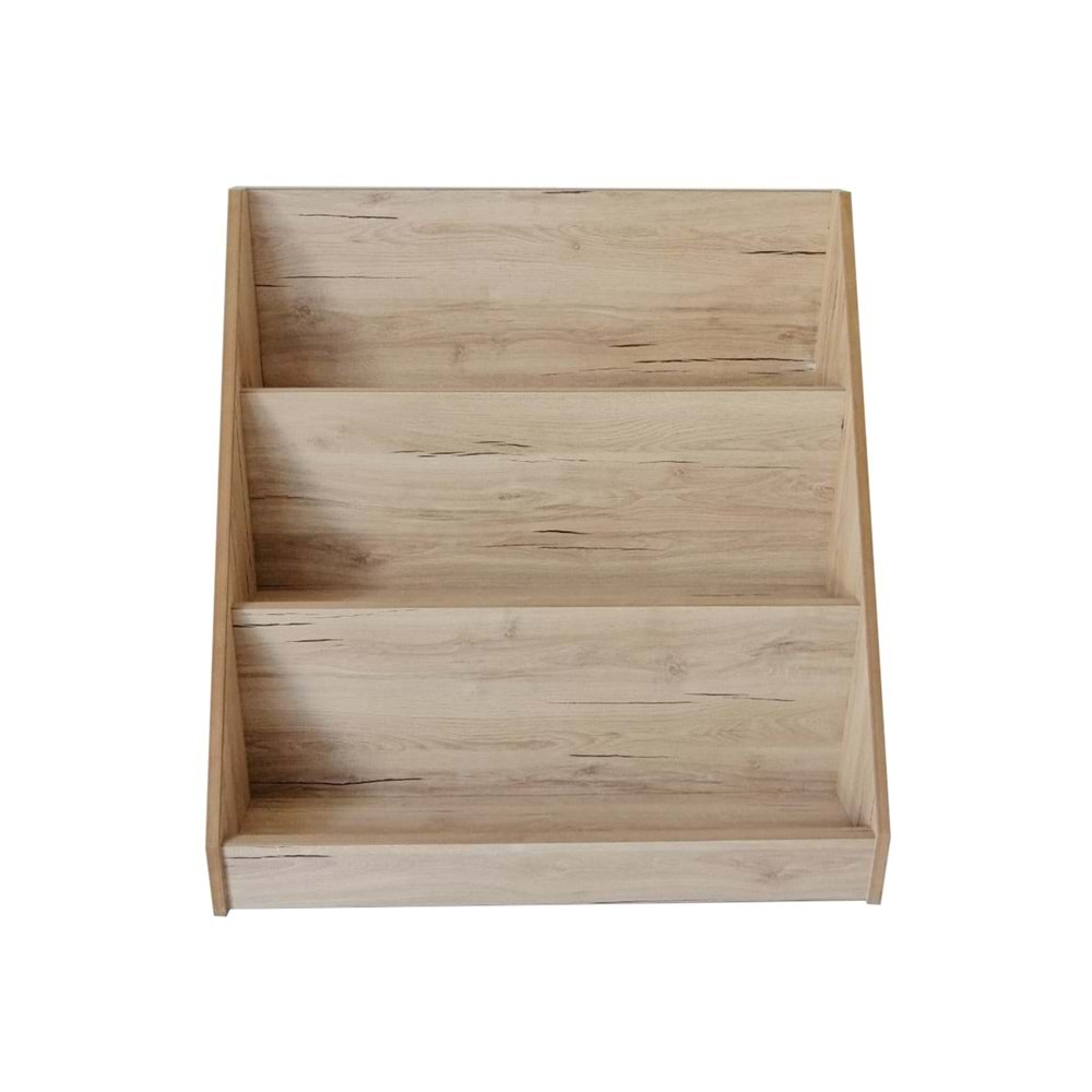 Bebek Çocuk Odası 3 Raflı Montessori Ahşap Kitaplık 80x80 cm.