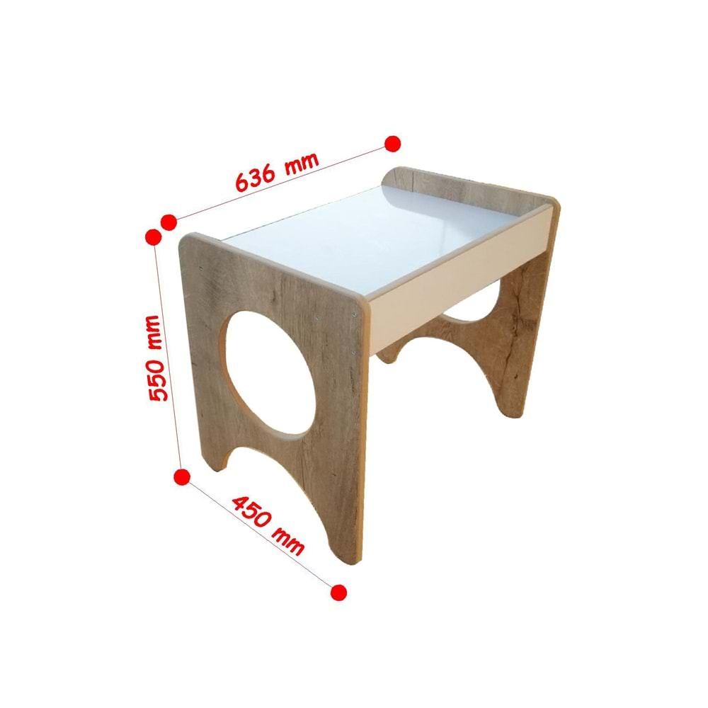 Yaz-Sil Yüzey Çocuk Ahşap Ders Masası ve Sandalye Takımı - 1 Masa 1 Sandalye