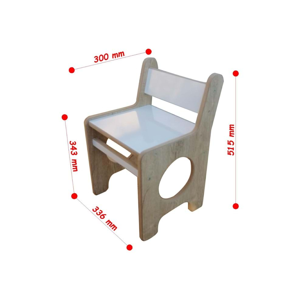 Damla Toys Çocuk Ahşap Oyun Ders Aktivite Sandalyesi