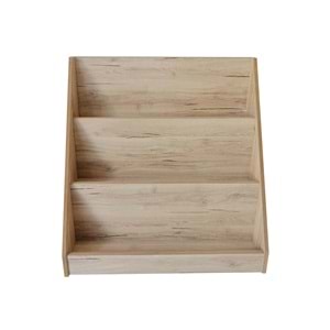 Bebek Çocuk Odası 3 Raflı Montessori Ahşap Kitaplık 80x80 cm.