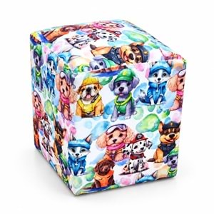 Damla Toys Sevimli Patiler Dekoratif Kare Puf