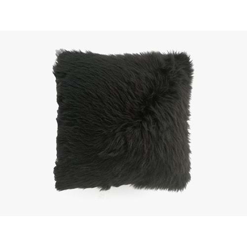 Siyah Peluş Yastık Kırlent Kılıfı 45x45 cm.