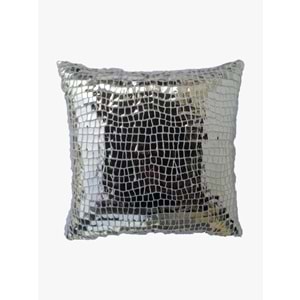 Gümüş ve Gold Renk 2'li Pullu Payetli Yastık Kırlent Kılıfı 45x45 cm.
