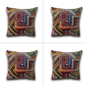 4'lü Kilim Desenli Yastık Kırlent Kılıfı 45x45 cm.