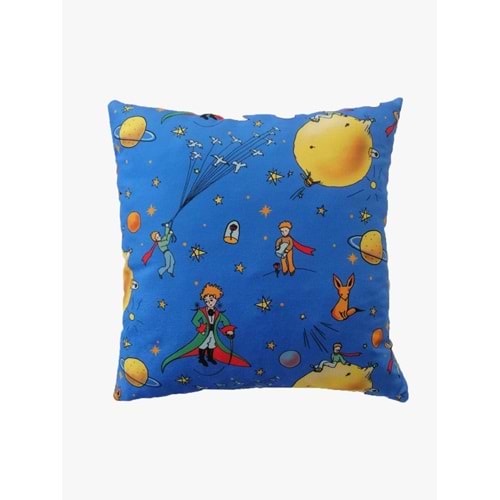 Dijital Baskılı Mavi Zeminli Yastık Kırlent Kılıfı 45x45 cm.