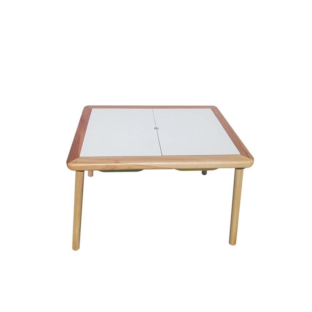 Gürgen Ahşap Çocuk Oyun Aktivite Masası + 1 Sarı 1 Yeşil Dar Kova Hediyeli