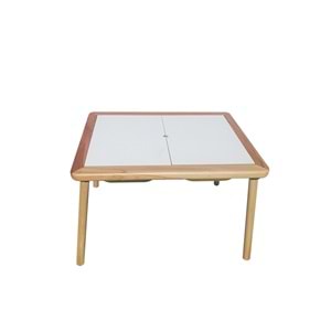 Gürgen Ahşap Çocuk Oyun Aktivite Masası + 1 Sarı 1 Yeşil Dar Kova Hediyeli