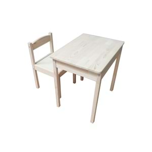 Çocuk Ahşap Aktivite Oyun Masa Sandalye Takımı 45x49x47 cm. 2-4 Yaş