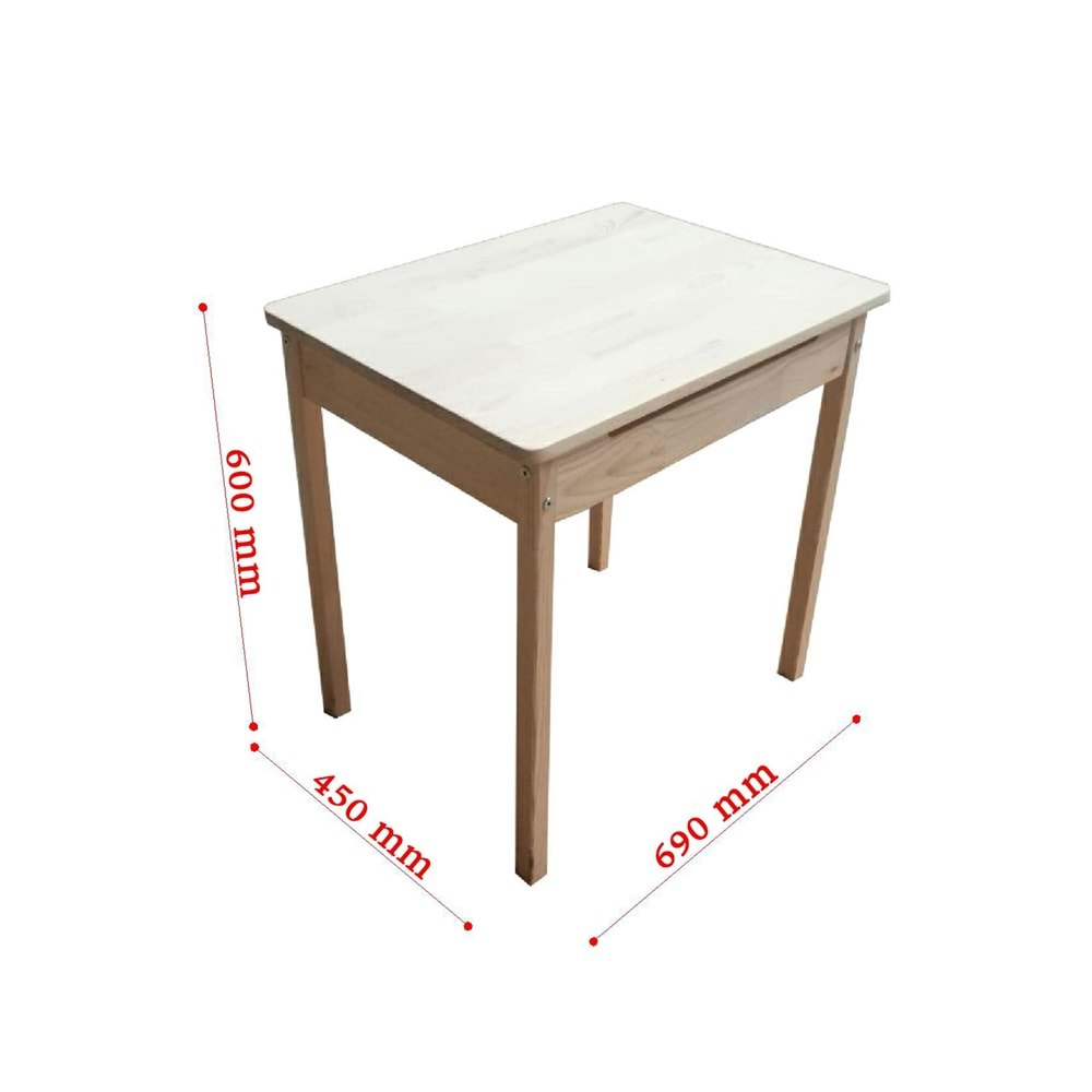 Çocuk Ahşap Aktivite Ders Masa Sandalye Takımı 45x69x60 cm. 4-8 Yaş