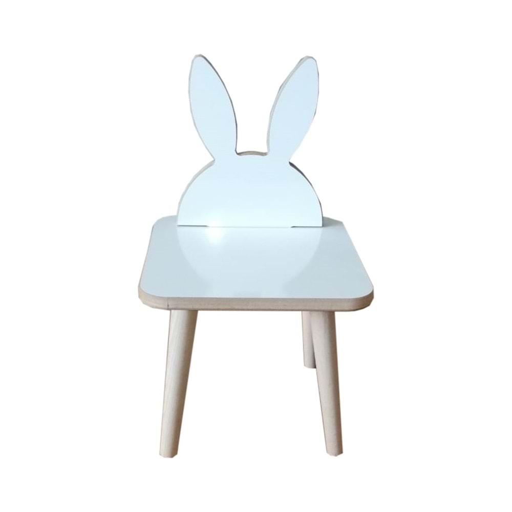 Damla Toys Tavşan Figürlü Ahşap Çocuk Aktivite Oyun Ders Sandalyesi